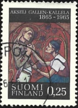 1965 Akseli Gallen-Kallela 0,25 mk leimattu LaPe 597