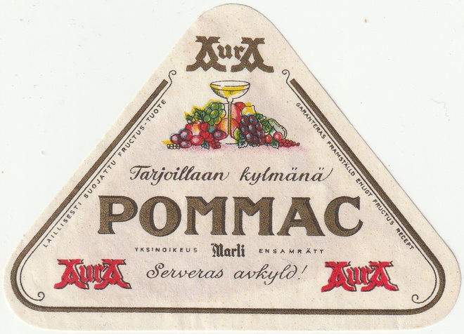 VANHA JUOMAETIKETTI - POMMAC MARLI (K11-S38)