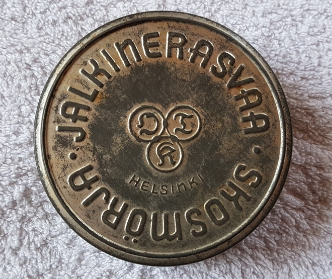Vanha jalkinerasva purkki vintage