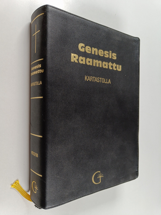 Genesis Raamattu Kartastolla (musta, nahkakantinen)
