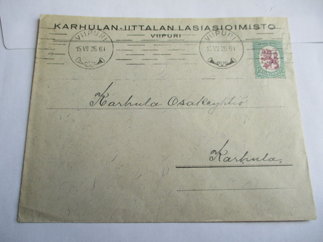 1926 Viipuri Karhulan - Iittalan Lasiasioimisto