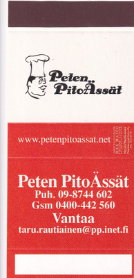 Vantaa, Peten PitoÄssät, tulitikku aski aihio  ,   b431