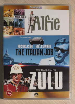 Zulu (1964) Alfie (1966) Riehakas ryöstö (1969) 3DVD (UUSI)
