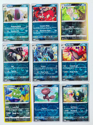Pokemon Reverse Holo kortteja 9kpl