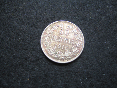50 penniä 1916 - hopeaa