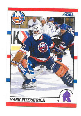 1990-91 Score #102 Mark Fitzpatrick New York Islanders MV RC