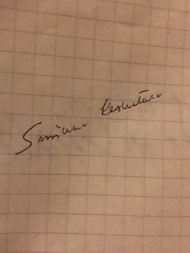 Sinikka Keskitalo nimikirjoitus paperilla