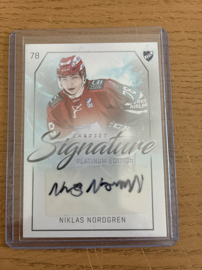 Niklas Nordgren Hifk cardset signature