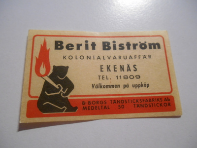 TT Etiketti KARHU Berit Biström Ekenäs