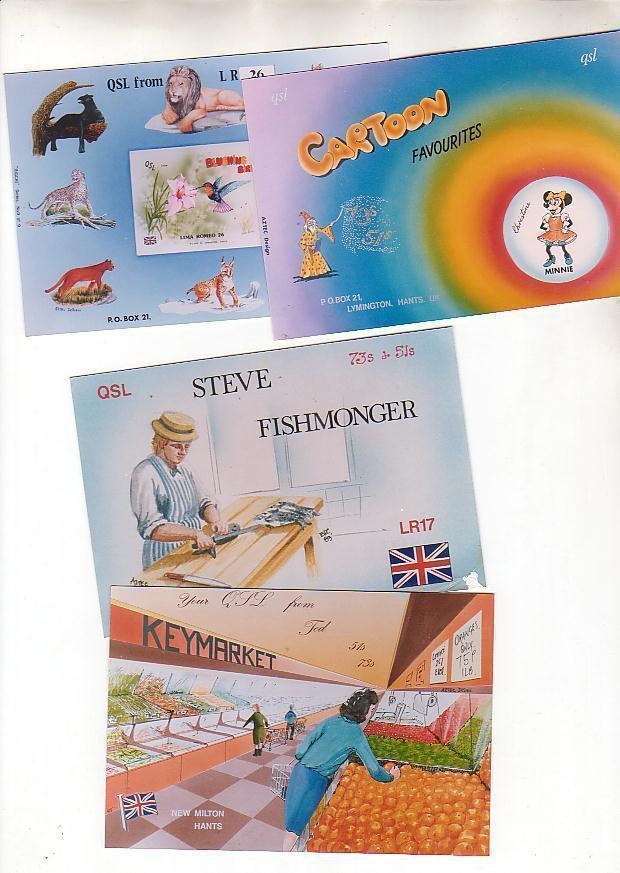 QSL, kortit, 4 kpl.