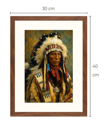 Uusi Intiaanipäällikkö art print kehystetty 30 cm x 40 cm