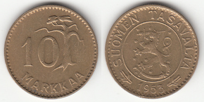 10 mk 1953 viirit samassa tasossa