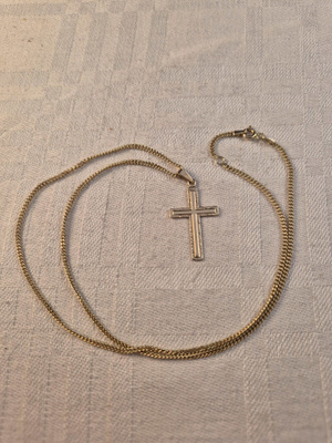 Kultaketju+risti, 14K, 50/48 cm, 6,2 g