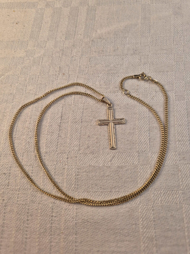 Kultaketju+risti, 14K, 50/48 cm, 6,2 g