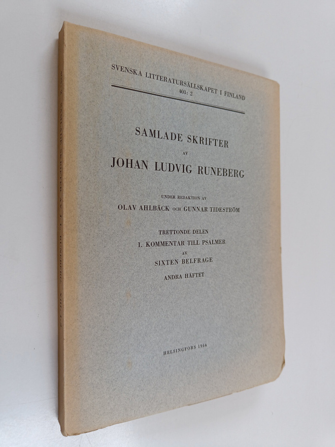 Sixten Belfrage : Samlade skrifter av Johan Ludvig Runebe...