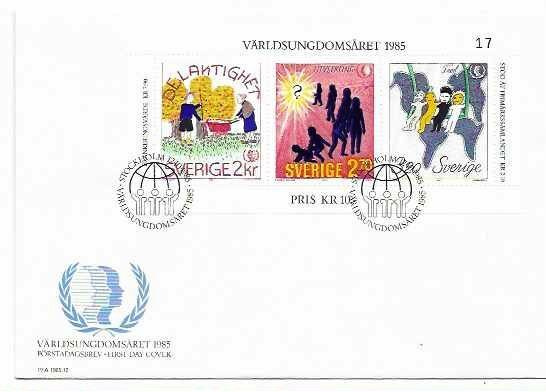 RUOTSI Mi 1351-3 BL 13 LUETT. 3,50€ FDC 5€