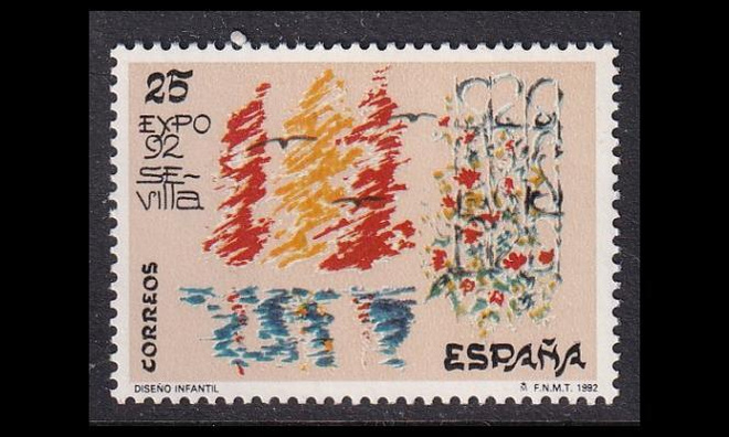 Espanja 3026 ** Piirustuskilpailu postimerkki (1992)