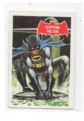 1966 Topps Batman Trading Card #38A Stopping the Sub