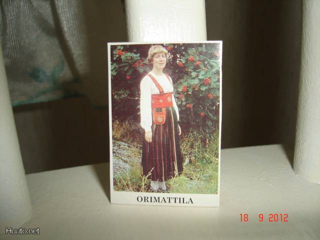 Orimattila, kansallispuku, tulitikkuetiketti