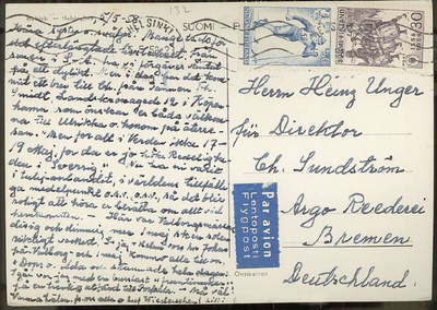 1958 FIS 30 ym lentokortti Saksaan