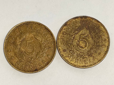 5 markkaa 1949 2kpl
