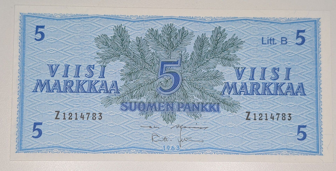 5 Markkaa 1963 Litt. B Z1214783