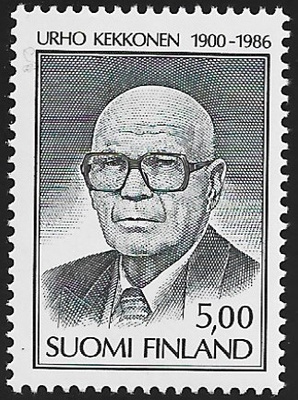 1986 Urho Kaleva Kekkonen surumerkki ** LaPe 1000