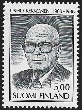 1986 Urho Kaleva Kekkonen surumerkki ** LaPe 1000