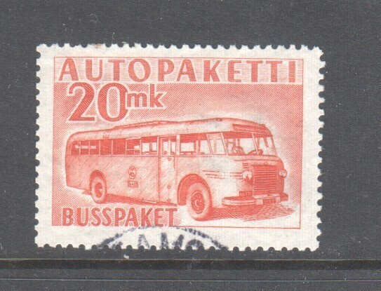 1958 20 mk autopakettimerkki leimattuna