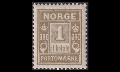 Norja PORTO_1_IIA ** 1 öre oliivinharmaa (1889)