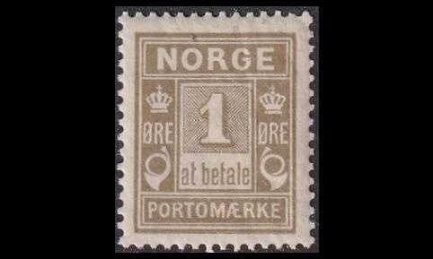 Norja PORTO_1_IIA ** 1 öre oliivinharmaa (1889)