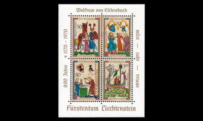 Liechtenstein 527-30BL8 ** Minnelaulajia (1970)