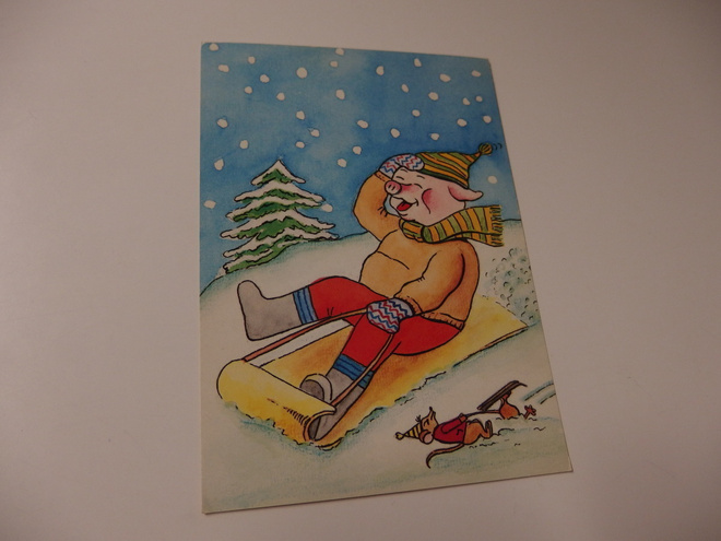 Kulkematon Postipankki -kortti , Possu laskee mäkeä