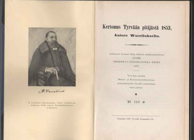 Warelius, Antero: Kertomus Tyrvään pitäjästä 1853, sid.,1938
