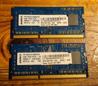 8GB DDR3 sodimm (2x 4gb)