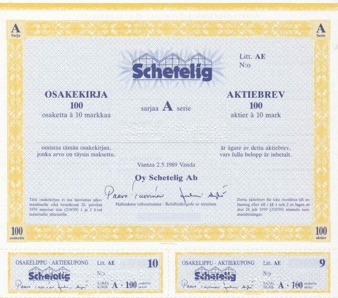 OKK 1989 Schetelig Oy spec pörssi, Vantaa