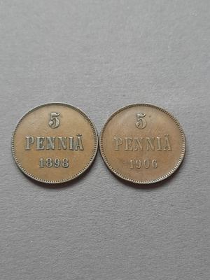 5 penniä 1898,1906