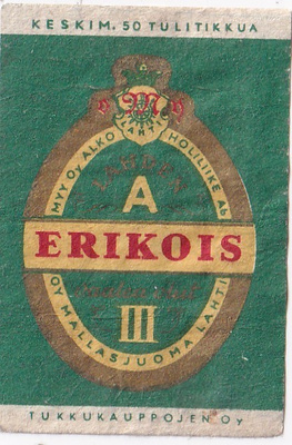 Lahti, Oy Mallasjuoma, Erikois A III, Tukkukauppojen Oy 3/12