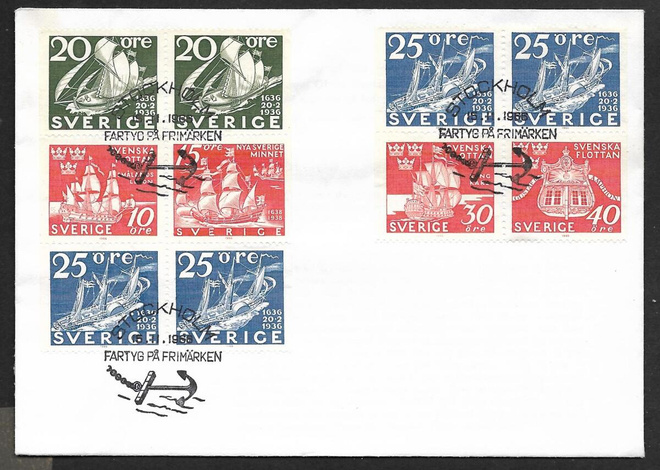 Ruotsi - Fartyg FDC 1966 (Fac. 587-592)