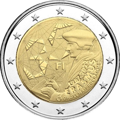 ** SUOMI 2€ 2022 Erasmus UNC pillerissä **