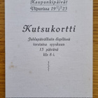 Kutsukortti Suomen Neljännet Kaupunkipäivät Viipurissa 1923 - pikkukuva 1