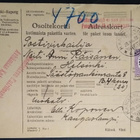 Saarismallin 5 mk:n merkki pak.kortilla KANGASLAMPI 1928 - pikkukuva 1