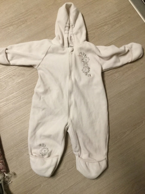 Reiman luonnonvalkoinen fleecehaalari koossa 68cm.