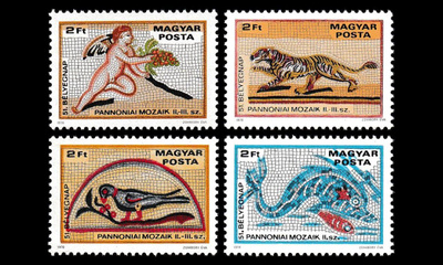 Unkari 3310-3 ** Postimerkin päivä mosaiikkeja (1978)