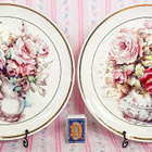 Kaksi Vintagea Continental Maalaisromanttista Ruusulautasta - pikkukuva 1