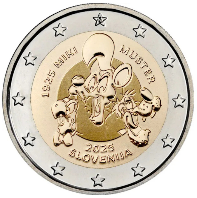 ** SLOVENIA 2€ 2025 Miki Muster pillerissä **