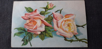 Vanha kukkakortti n. 1920 luku, S no 30/9