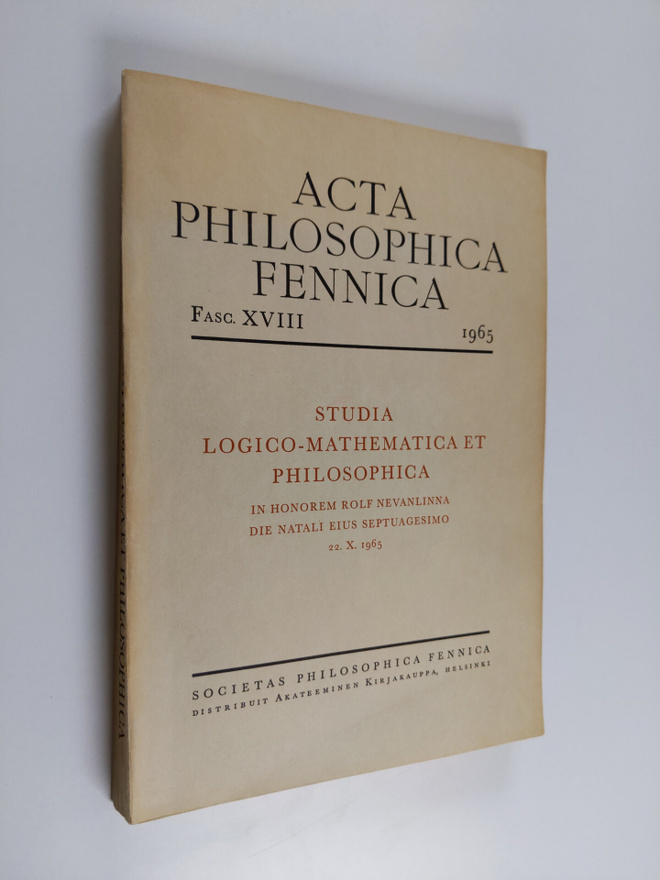 Rolf Nevanlinna : Studia logico-mathemathica et philosoph...