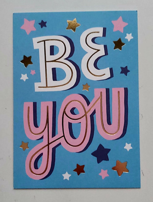 "Be you"-KULKEMATON POSTIKORTTI