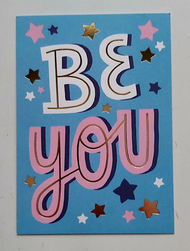 "Be you"-KULKEMATON POSTIKORTTI